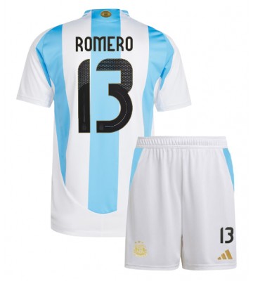 Argentina Cristian Romero #13 Hemmaställ Barn Copa America 2024 Kortärmad (+ Korta byxor)